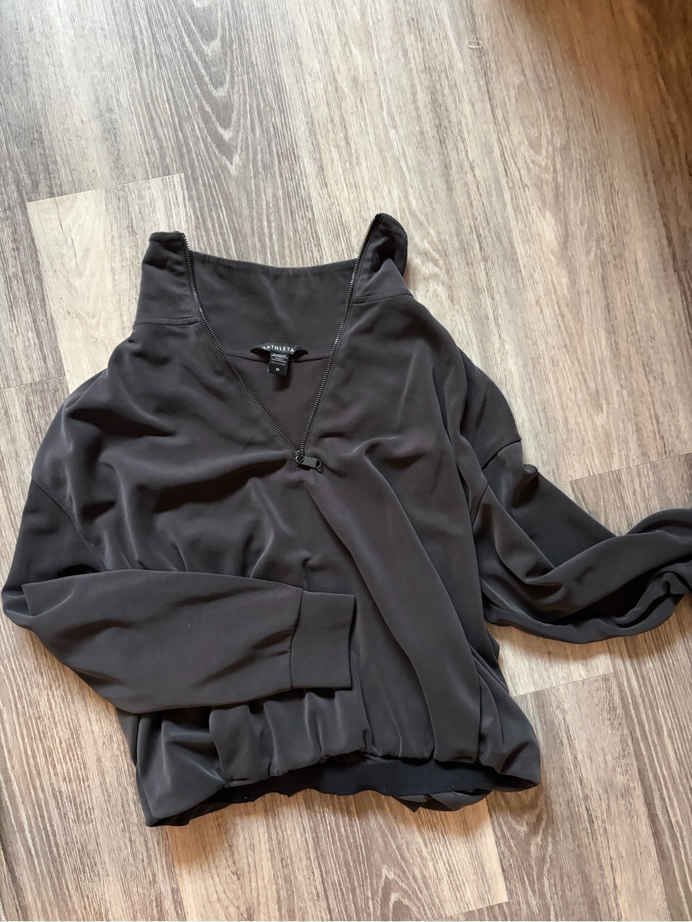 Athleta Black/gray quarter zip Pullover Hoodie